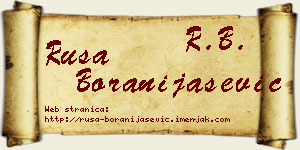 Rusa Boranijašević vizit kartica
